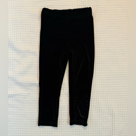 Classic Black Velour Kids Leggings