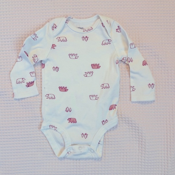 Carter's Pink and White Bear Print Bodysuit