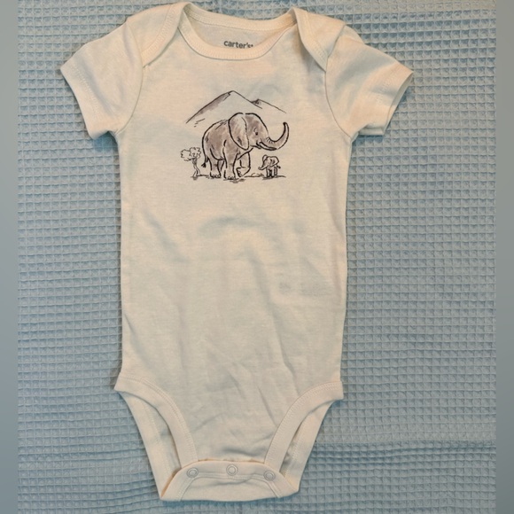 Carter's White Elephant Graphic Bodysuit NWOT