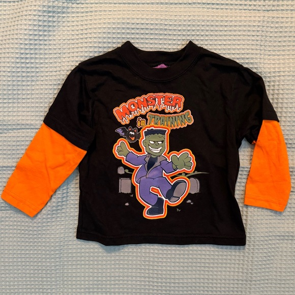 Monster Graphic Kids Shirt - Black and Orange