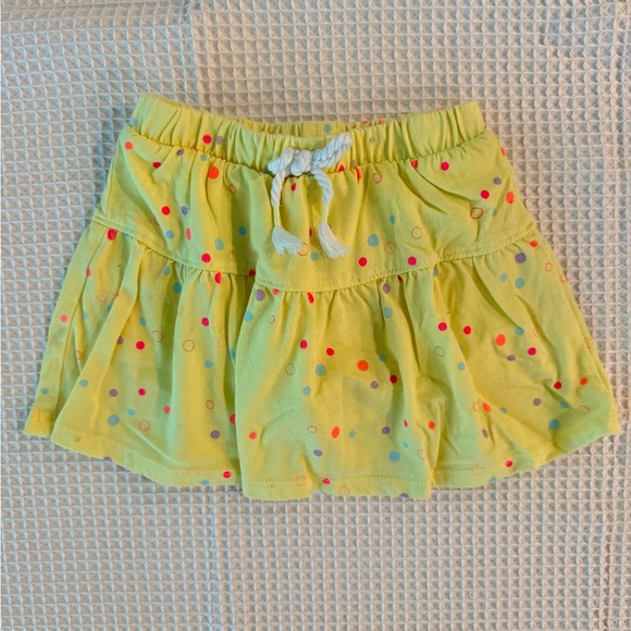 Yellow Polka Dot Skort with Drawstring