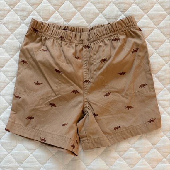 Carter's Tan Shorts with Dinosaur Design