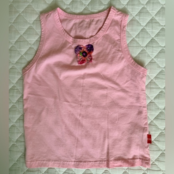 Pink Kids Tank Top with Butterfly Design