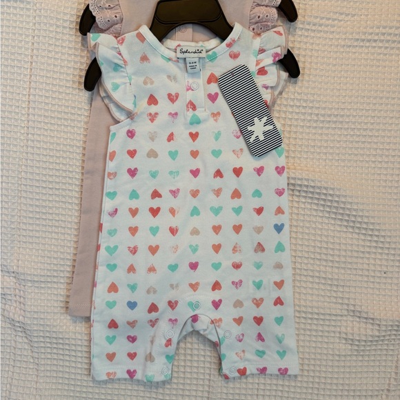 Splendid Set of 2 -  Heart Pastel Baby Romper