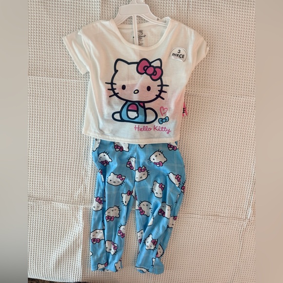 Hello Kitty Kids Pajama Set - White and Blue