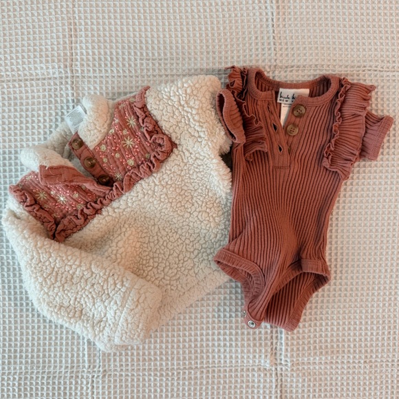 Nicole by Nicole Miller Cream and Brown Kids Matching Set