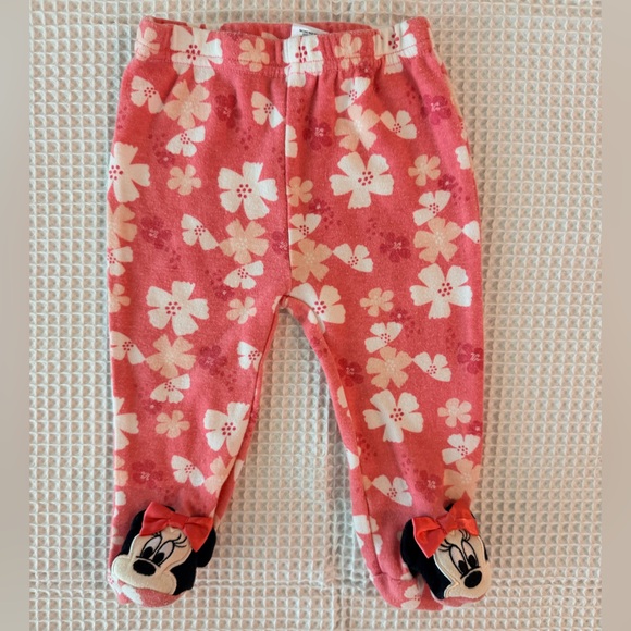 Disney Pink Baby Pants with Floral Design