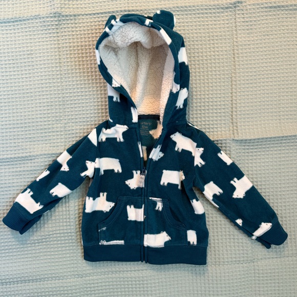 Carter's Teal and White Polar Bear Footie