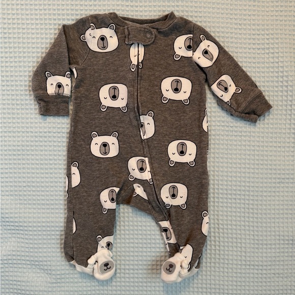 Carter's Gray Bear Pattern Footie
