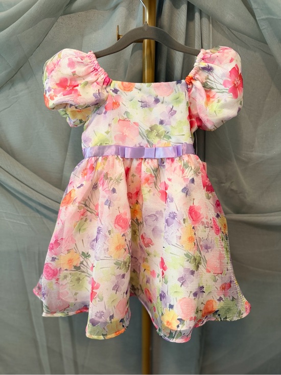 Rare Editions Floral Dress in Pink, Lavender & Green