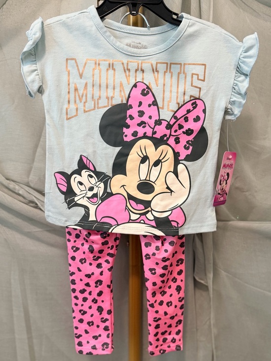 Disney Minnie Top with Pink Leopard Minnie Play Outfit Set