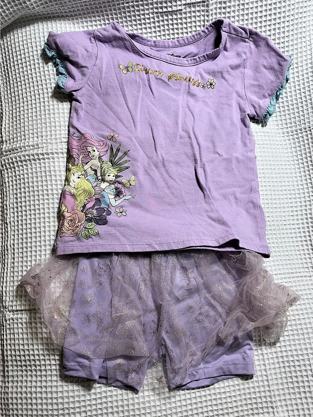 Disney Princess Girls Size 5 Purple Tutu Skirted Set