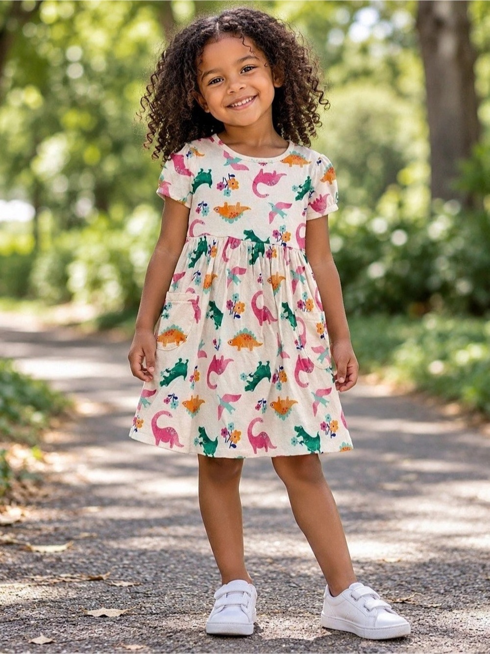 Old Navy Printed Jersey-Knit Short-Sleeve Dress for Toddler Girls Dinosaur Dress
