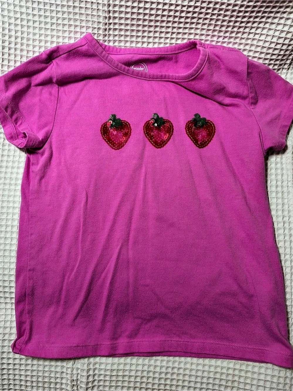 wonder nation Girls Strawberry Print Matching Set